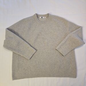 Uniqlo U Premium Lambswool Ribbed Crew Neck Long-Sleeve Sweater - XL
